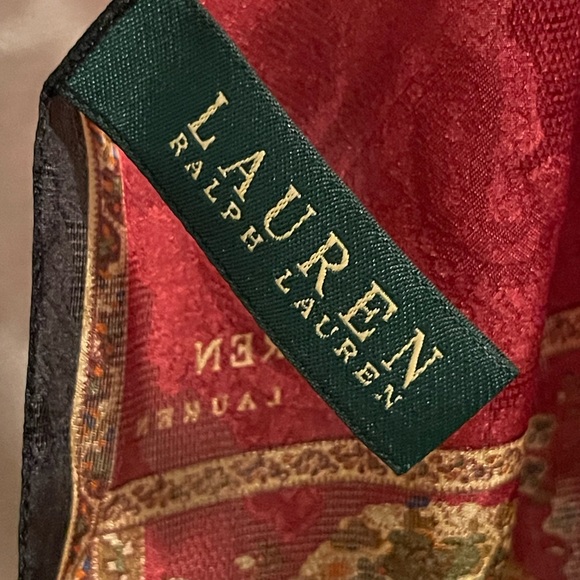 Paisley Ralph Lauren 100% Silk Red and Black - Picture 3 of 5